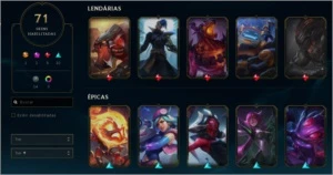 Conta de lol, Gold 4, lv 140, 71 skins - League of Legends