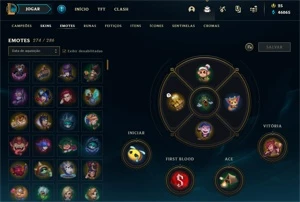 CONTA MESTRE LEAGUE OF LEGENDS COM 568 SKINS LOL
