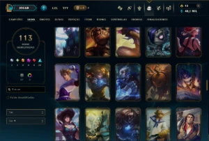 Unranked com TODOS os Champs e 113 Skins ( ADC / SUP ) - League of Legends LOL