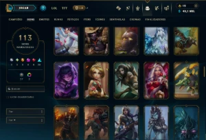 Unranked com TODOS os Champs e 113 Skins ( ADC / SUP ) - League of Legends LOL