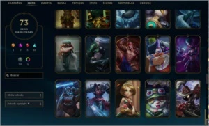 CONTA ALL CHAMPIONS, DIAMANTE 1, 73 SKINS - League of Legends LOL