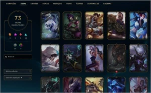 CONTA ALL CHAMPIONS, DIAMANTE 1, 73 SKINS - League of Legends LOL