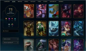 CONTA ALL CHAMPIONS, DIAMANTE 1, 73 SKINS - League of Legends LOL