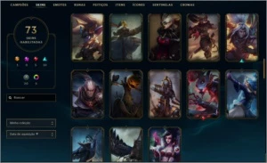 CONTA ALL CHAMPIONS, DIAMANTE 1, 73 SKINS - League of Legends LOL