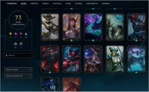 CONTA ALL CHAMPIONS, DIAMANTE 1, 73 SKINS - League of Legends LOL