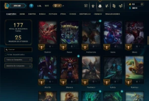 Prata 3 com 100 Champs e 26 Skins ( ADC / JG ) - League of Legends LOL