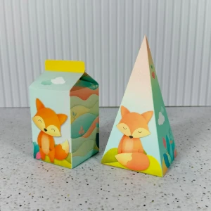 Caixas Milk e Pirâmide Raposinha - Kits 20 ou 40 - Artesanato e Personalizados