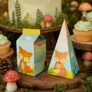 Caixas Milk e Pirâmide Raposinha - Kits 20 ou 40 - Artesanato e Personalizados