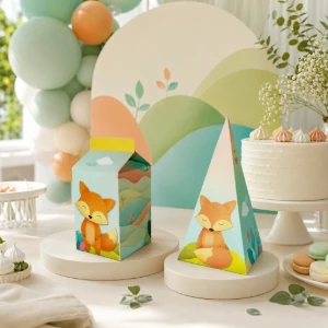 Caixas Milk e Pirâmide Raposinha - Kits 20 ou 40 - Artesanato e Personalizados