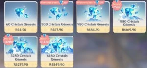 Conta Genshin Impact AR 56 9 personagens 5* e 18 4*g