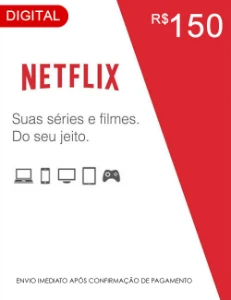Cartão Presente Digital Assinatura Netflix R$150 - Gift Cards