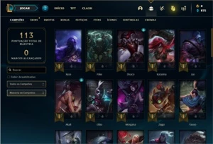 Conta unranked com 41 Champs e 21 Skins - League of Legends LOL