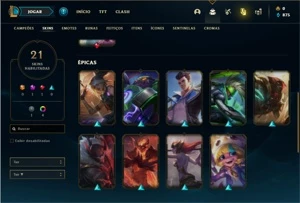 Conta unranked com 41 Champs e 21 Skins - League of Legends LOL