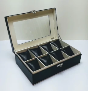 Caixa Porta-Relógios de 8 Lugares com Visor - Artesanato e Personalizados