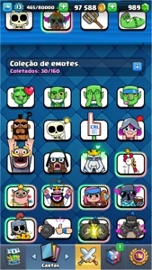 Clash Royale NÍVEL 13 - 100.000 GOLD + 9 SKINS +26 Emojis