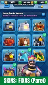 Clash Royale NÍVEL 13 - 100.000 GOLD + 9 SKINS +26 Emojis