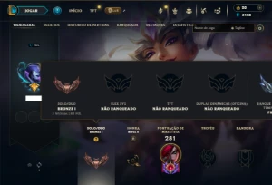 Bronze 1 com 90 Champs e 66 Skins - League of Legends LOL