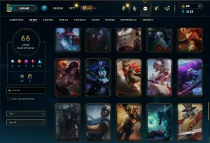 Bronze 1 com 90 Champs e 66 Skins - League of Legends LOL