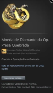 STEAM Exclusiva - com Medalha da Op. Broken Fang Diamantada