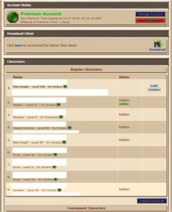 EK 430 PVP OMBRA (MUNDO VERDE) - Tibia