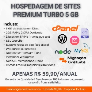 Hospedagem de Sites Cloud cPanel com 5GB de espaço ANUAL - Others