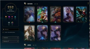 CONTA LOL, TODOS CHAMP, RIVEN CAMP. S2, RAMMUS REI,252 SKINS - League of Legends