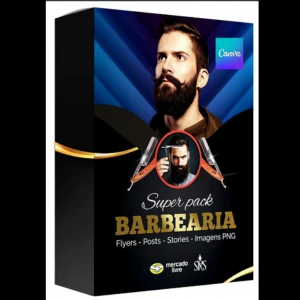 Mega Pack Barbearia - Canva - Serviços Digitais