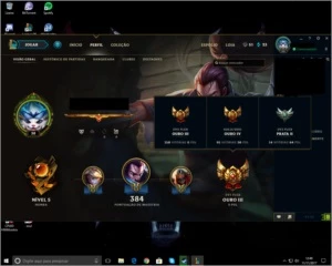 Conta full Champs-67 skins-Honra 5-G4 Solo/G3 Flex/P2 3x3 - League of Legends LOL