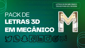 Pack de letras 3D em mecânico