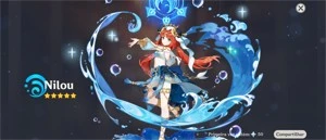 Conta genshin impact ar 5 com personagem 5 estrelas nilou