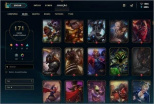 CONTA LEAGUE OF LEGENDS, 171 SKINS , 128 CHAMPS , PRATA 3 LOL