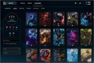 CONTA LEAGUE OF LEGENDS, 171 SKINS , 128 CHAMPS , PRATA 3 LOL