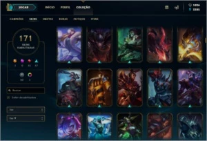 CONTA LEAGUE OF LEGENDS, 171 SKINS , 128 CHAMPS , PRATA 3 LOL