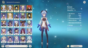 ⭐CONTA NA AR 55 Ganyu + BIS, Ayato, Venti, Tighnari, Diluc⭐ - Genshin Impact