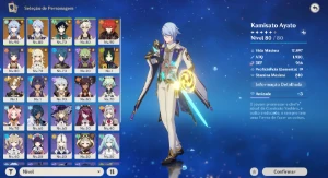 ⭐CONTA NA AR 55 Ganyu + BIS, Ayato, Venti, Tighnari, Diluc⭐ - Genshin Impact