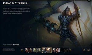 Conta League of Legends Season 1 com Jarvan Vitorioso LOL