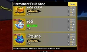 Conta 19 frutas permanentes kitsune,dragon Yoru v3, promoçao - Roblox