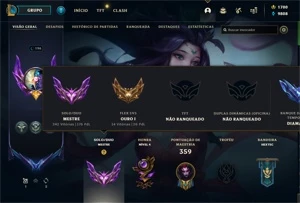 Conta lol mestre 200pdl- Muitos champs- 81 skin- 5 vitoriosa - League of Legends