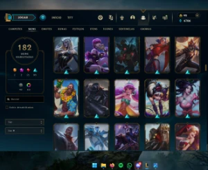 Conta LoL - Ouro IV - LVL 528 - 182 Skins - League of Legends