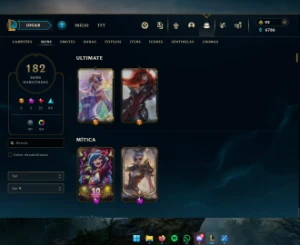 Conta LoL - Ouro IV - LVL 528 - 182 Skins - League of Legends