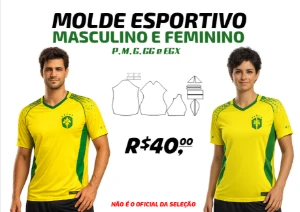 Molde De Camisa Esportiva Masculina & Feminina