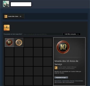 STEAM OLD 18 ANOS, MEDALHA DE 10 E 5 ANOS, 22 jogos - Counter Strike CS