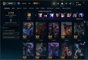 Bronze 4 com 75 Champs e 26 Skins - League of Legends LOL