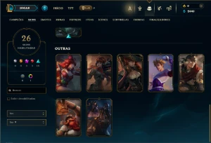 Bronze 4 com 75 Champs e 26 Skins - League of Legends LOL