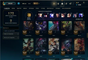 Bronze 4 com 75 Champs e 26 Skins - League of Legends LOL