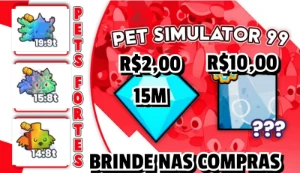 Pet Simulator 99 15M R$2,00 - HUGE HAPPY ROCK R$10,00