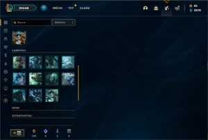 Conta com TODOS os champs e 196 Skins + 13 Espolios - League of Legends LOL