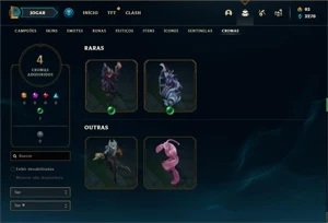 Conta com TODOS os champs e 196 Skins + 13 Espolios - League of Legends LOL