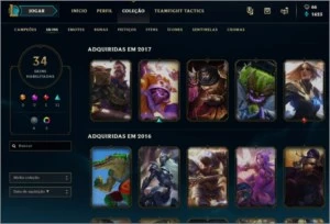 CONTA LOL OURO IV SEASON 8 - League of Legends