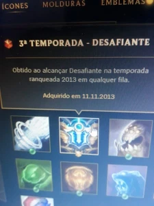 Ex Challenger (S3,S4) Janna Vitoriosa, Mestre 3V3 Com Icone - League of Legends LOL